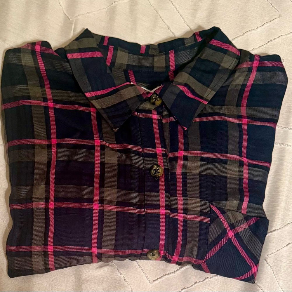 Love, Fire Plaid Button-Up Shirt